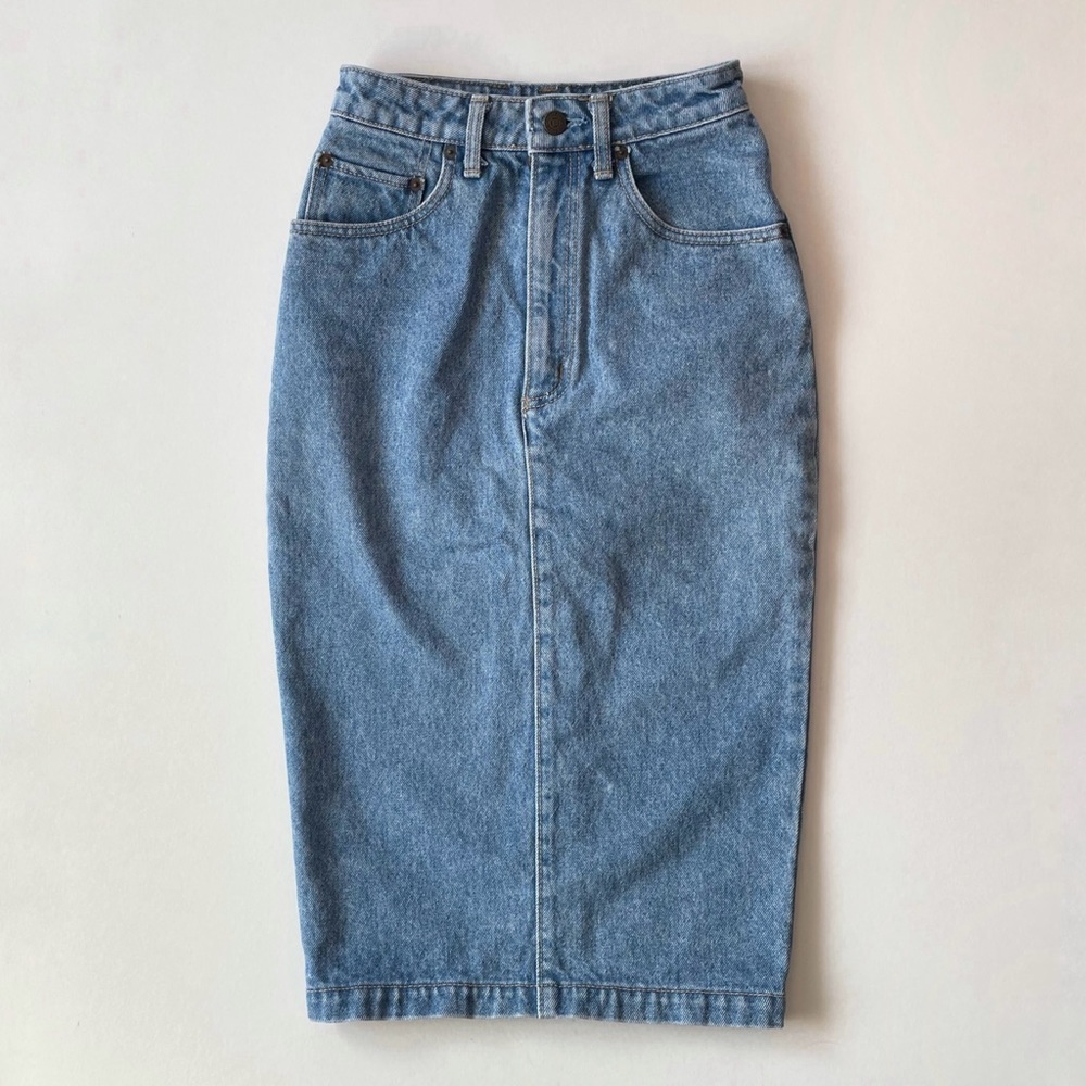 Vintage Japanese Denim Midi Skirt